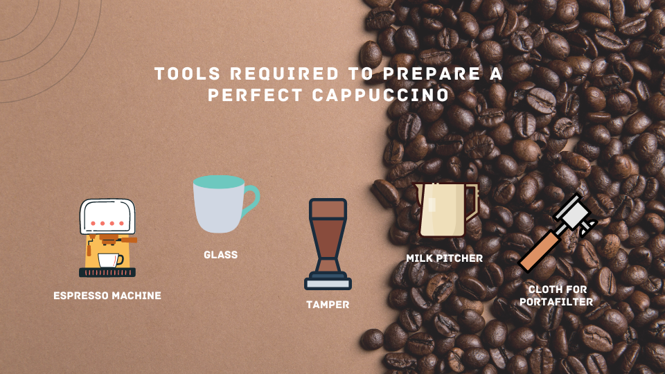 Tools required to prepare a perfect cappuccino 
