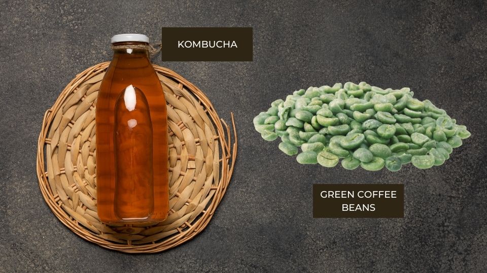 Green Coffee Beans and Coffee Kombucha